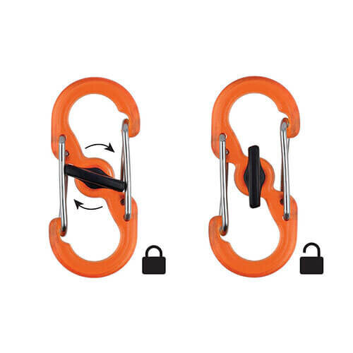 Nite Ize (Orange) Nite Ize S-Biner MicroLock Polycarbonate (2 Pack) 1