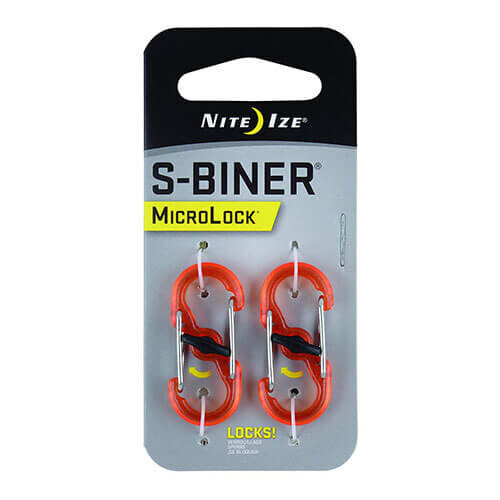 Nite Ize (Orange) Nite Ize S-Biner MicroLock Polycarbonate (2 Pack) 2