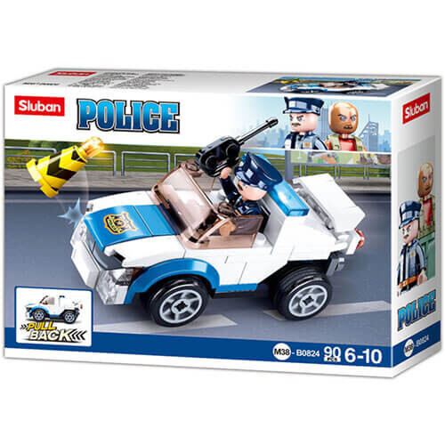 Sluban Police Pull Back Vigilancia Coche 90pc 2
