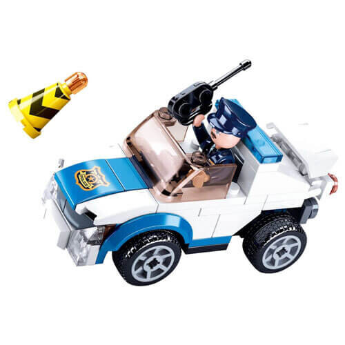 Sluban Police Pull Back Vigilancia Coche 90pc 1