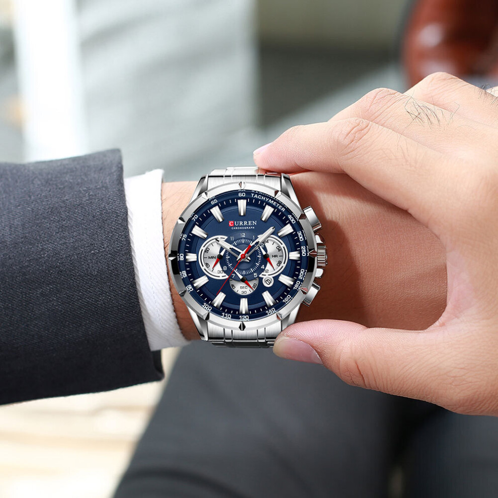 silver-blue---curren-men-watch-causal-sport-chronograph-steel-wristwatch-date-display-watches