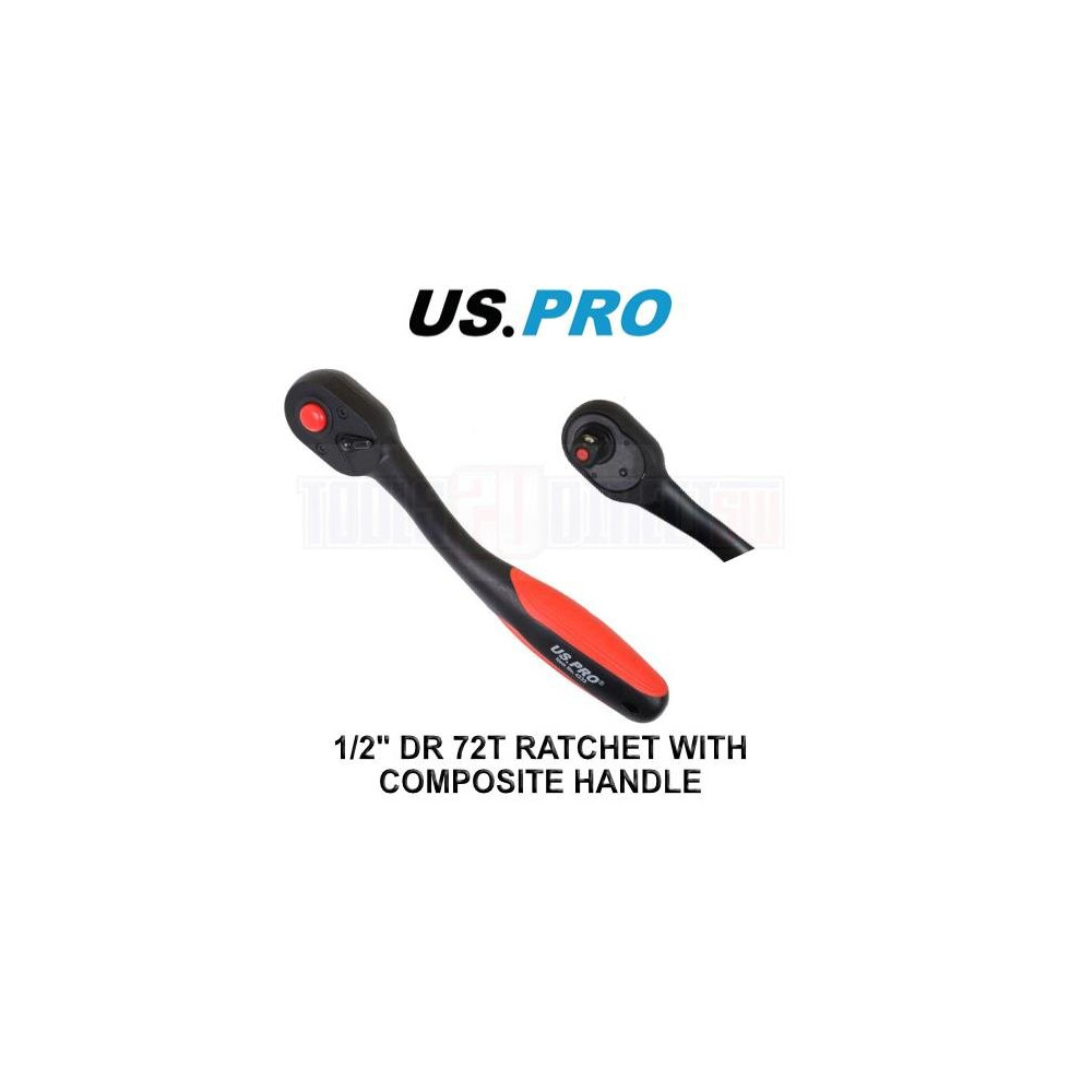 US PRO Tools 1/2" Drive Composite Ratchet Lightweight Curved Handle 72 Teeth 4233