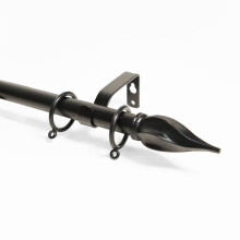 (210 - 360 cm, Black (Spiral)) Lister Cartwright 16-19 mm Extendable Metal Curtain Pole Rods Voile Easy Fitting