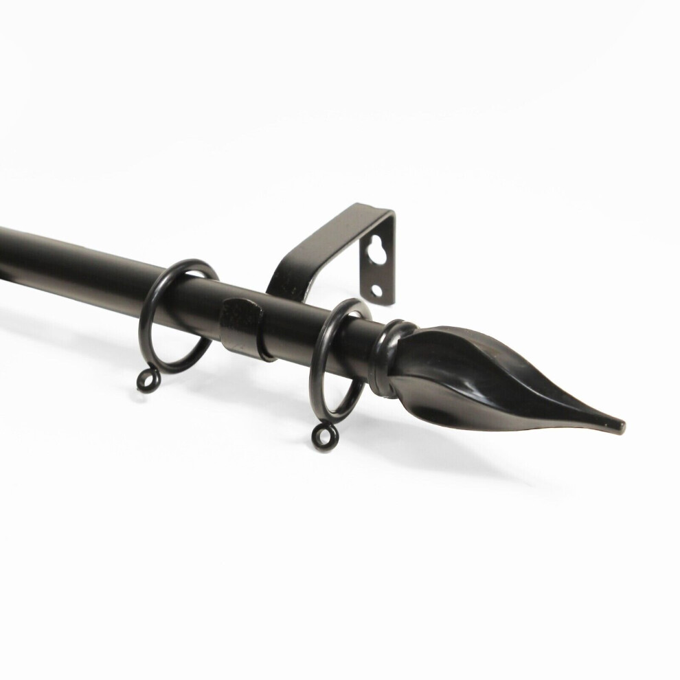 Lister Cartwright (210 - 360 Cm, (Spiral)) 16-19 Mm Extendable Metal Curtain Pole Rods Voile Easy Fitting Black