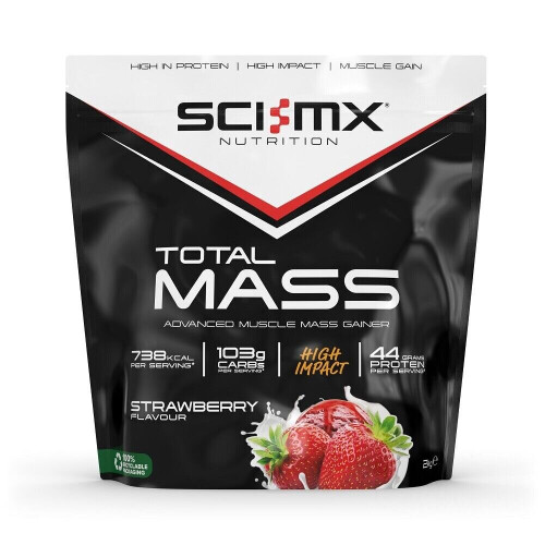 (Strawberry) Sci-Mx Nutrition Total Mass 2Kg Weight Gainer