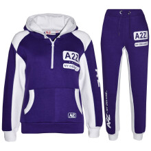 (5-6 Years, Purple) Girls Purple A2Z NY Deluxe Stars Tracksuit