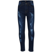 (7-8 Years, Dark Blue) Boys Stretchy Ripped Denim Skinny Jeans