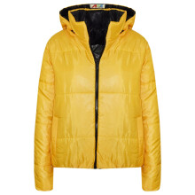 (11-12 Years, Mustard) Girls Reversible Hooded Padded Puffer Mustard Coat