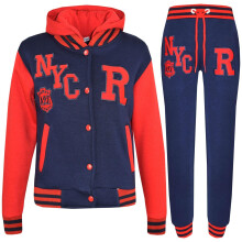 (11-12 Years, NYC Navy & Red) Girls Boys Baseball NYC FOX Tracksuit