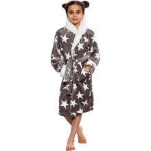 (13 Years, Grey) Unisex Fleece Luxury Sherpa Hooded Dressing Gown