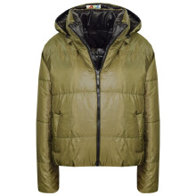 (13 Years, Olive) Girls Reversible Hooded Padded Puffer Jacket Coat