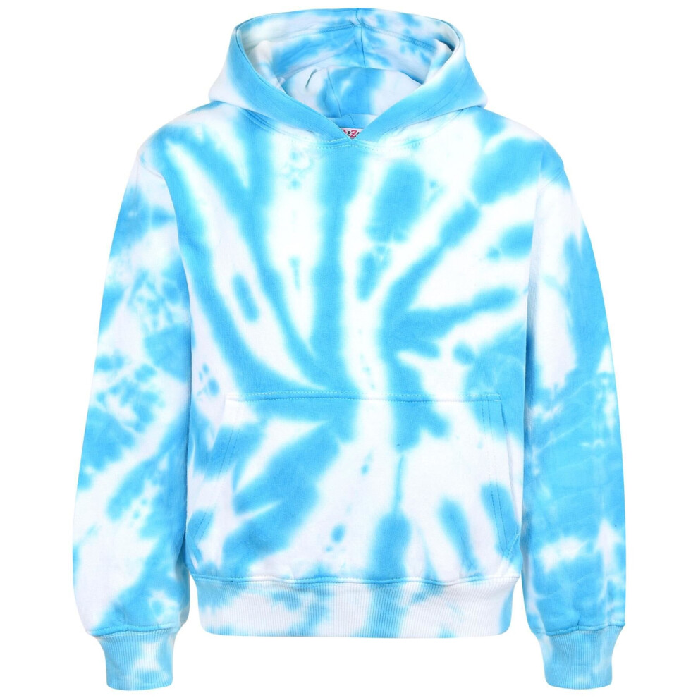 A2zkids (5-6 Years, Tie Dye Blue) Girls Boys Sweat Shirt Tops Plain Hooded 2-13