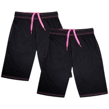 (5-6 Years, Black 2 Pack) Girls Casual Summer Chino Shorts Knee Length