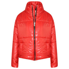 (9-10 Years, Red) Girls Wetlook Padded Quilted Puffer Bubble Jacket