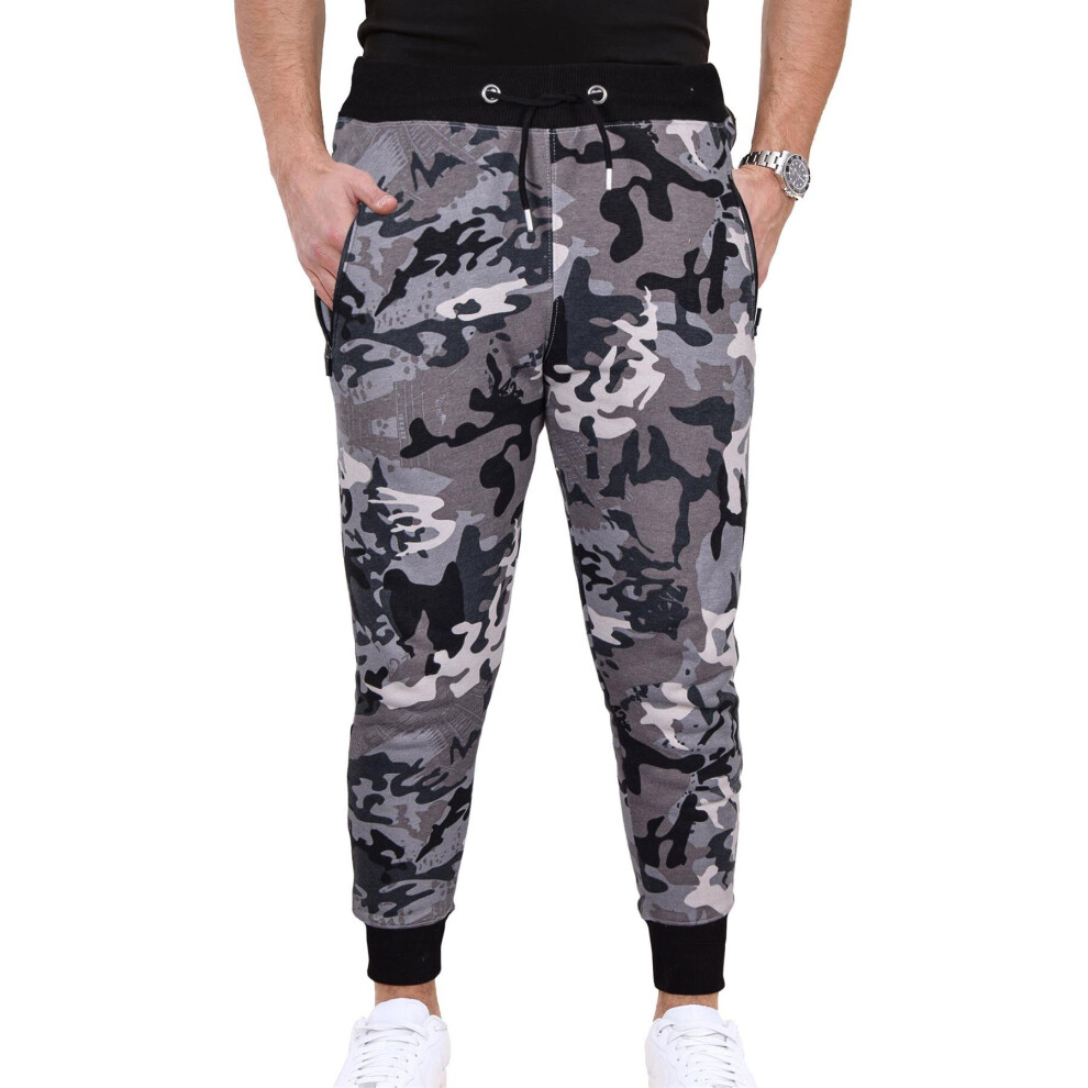 (2XL, Camo Charoal) Mens Fleece Joggers Exercise Sweatpants Trousers-image-OPC-PB9PK2B-NEW