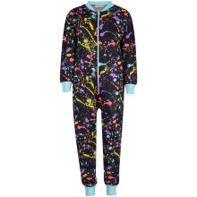 (5-6 Years, Aqua) Kids Girls Cotton Onesie Leopard Print Pyjamas
