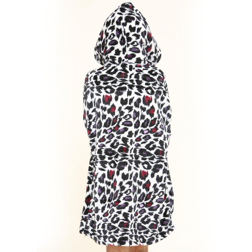 Girls Oversized Hoodie White Leopard Snuggle 2