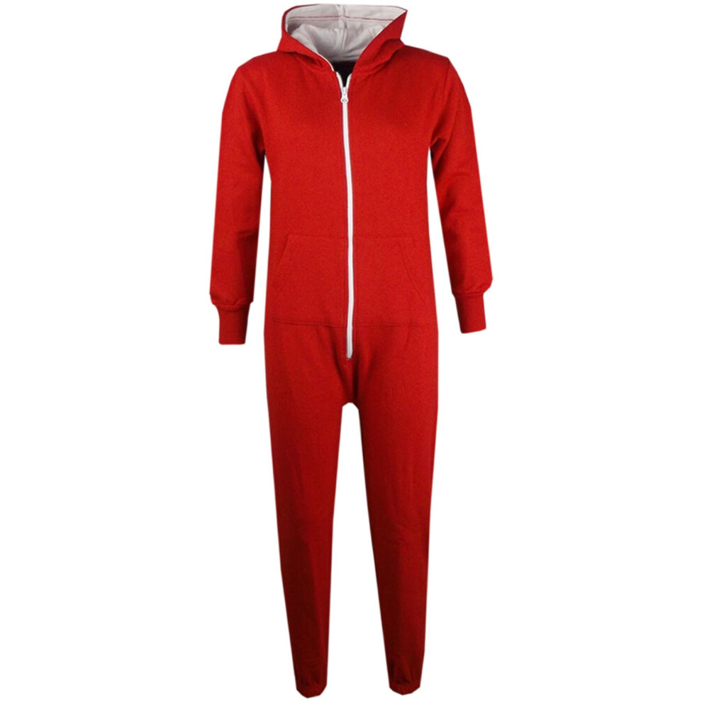 (13 Years, Red) Girls Boys Onesie Super Soft Pyjamas Jumpsuit