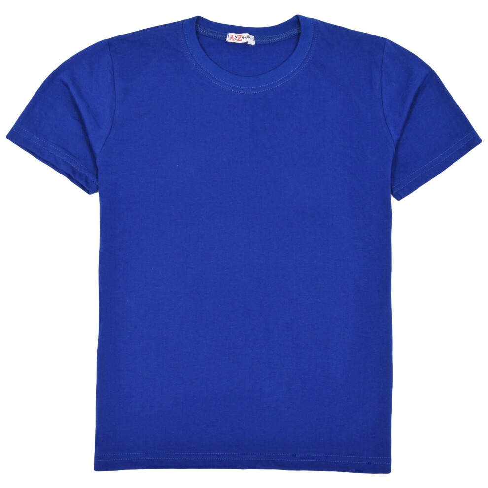 (7-8 Years, Royal Blue) Kids Boys T Shirts Plain Royal Blue Summer Tank Top