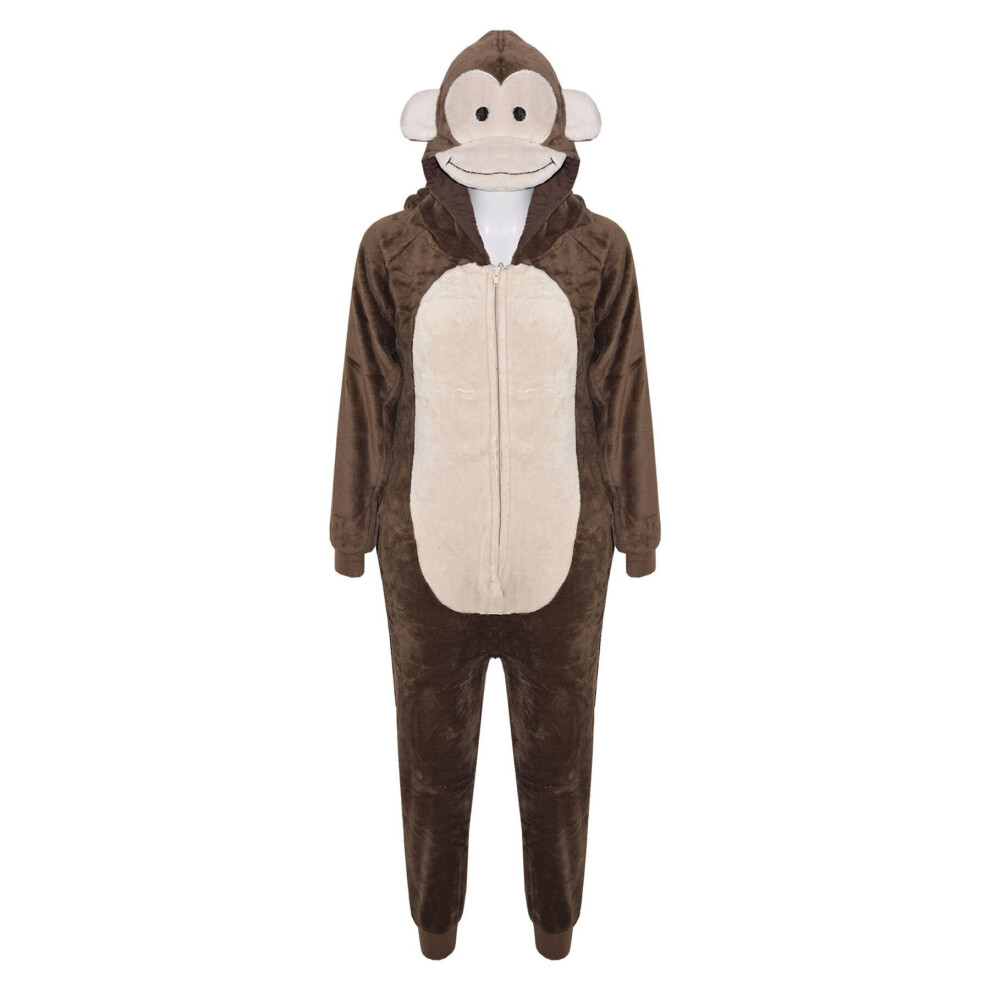 (11-12 Years, Monkey) Kids Unisex Animal Onesie Pyjamas Sleepsuit