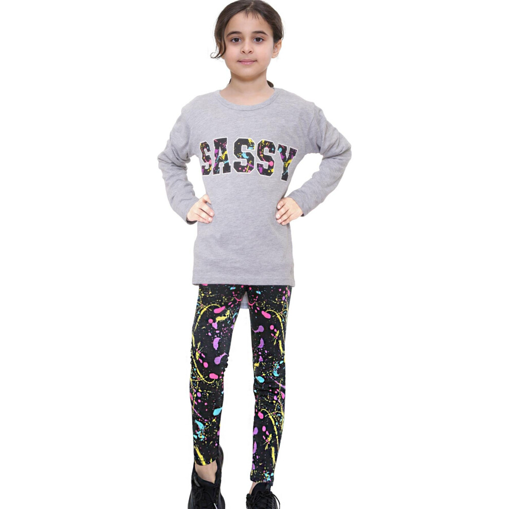 (13-14, Grey) Girls Long Sleeves Grey Sassy Splash Outfit Set-image-OPC-PB9PNC8-NEW