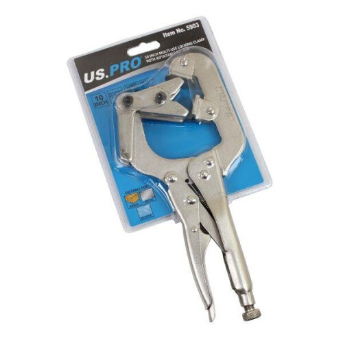 us pro US PRO Tools 10" Multi-use Locking Clamp With 2 Size Rotatable 90 Jaw mole 5903 2