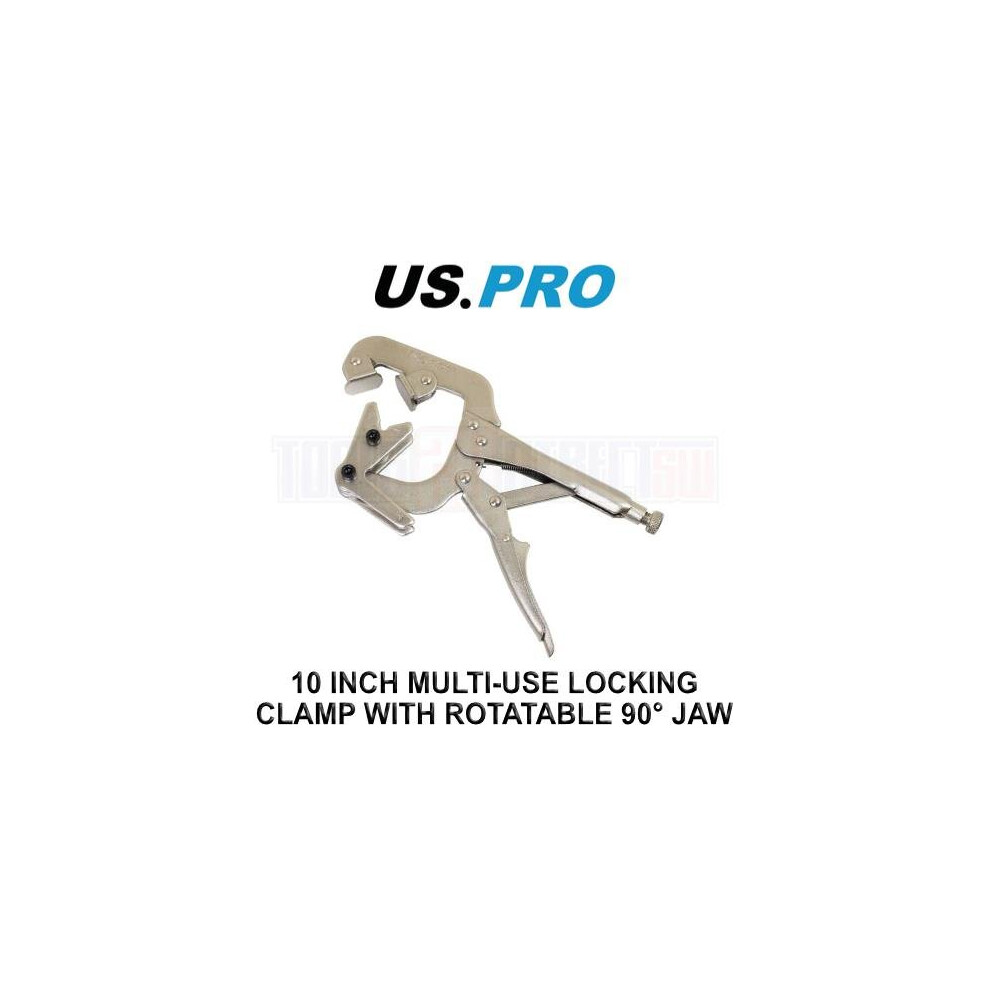 US PRO Tools 10" Multi-use Locking Clamp With 2 Size Rotatable 90 Jaw mole 5903