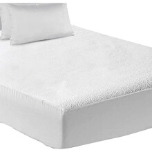 100% Cotton Waterproof Mattress Protector Single Mattress Protector Single Bed Washable, Soft Absorbent, Anti-Allergy Single Mattress Protector