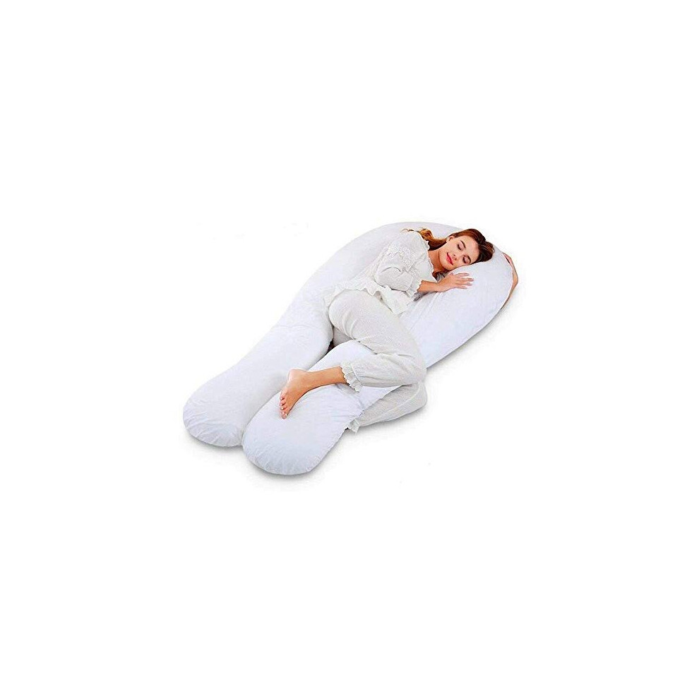 Linen Empire 12 FT Long C U Shaped Deluxe Full Body Cuddly & Maternity Pregnancy Support Pillow - Made in the UK