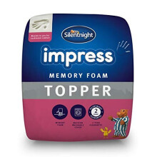 Silentnight Impress Memory Foam Mattress Topper - 7cm Extra Thick Luxury Orthopedic Double Mattress Topper for Back and Neck Pain - Removable Washable