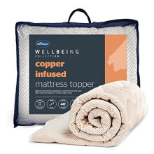 Silentnight Wellbeing Copper King Mattress Topper Benefiting from The Natural Anti-Allergy,Cooling and Anti-Bacterial Properties of Copper Supportive