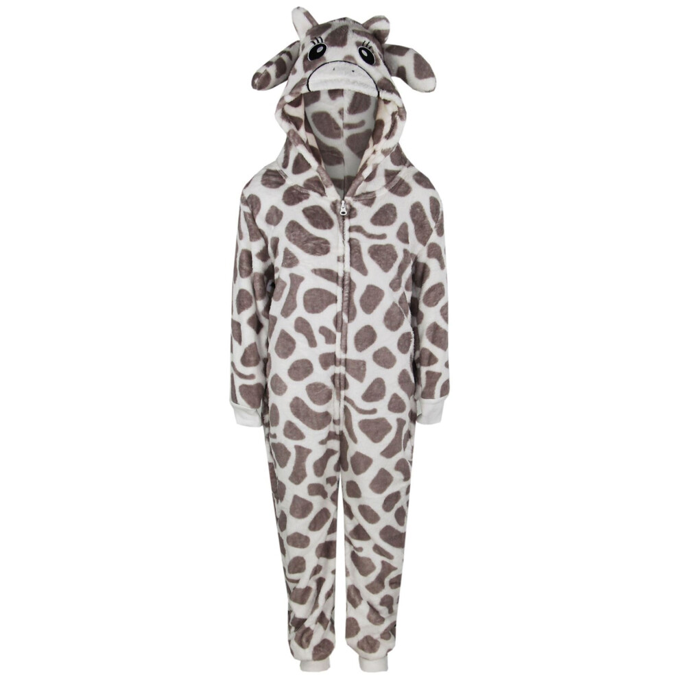 (7-8 Years, Giraffe) Kids Unisex Animal Onesie Pyjamas Sleepsuit