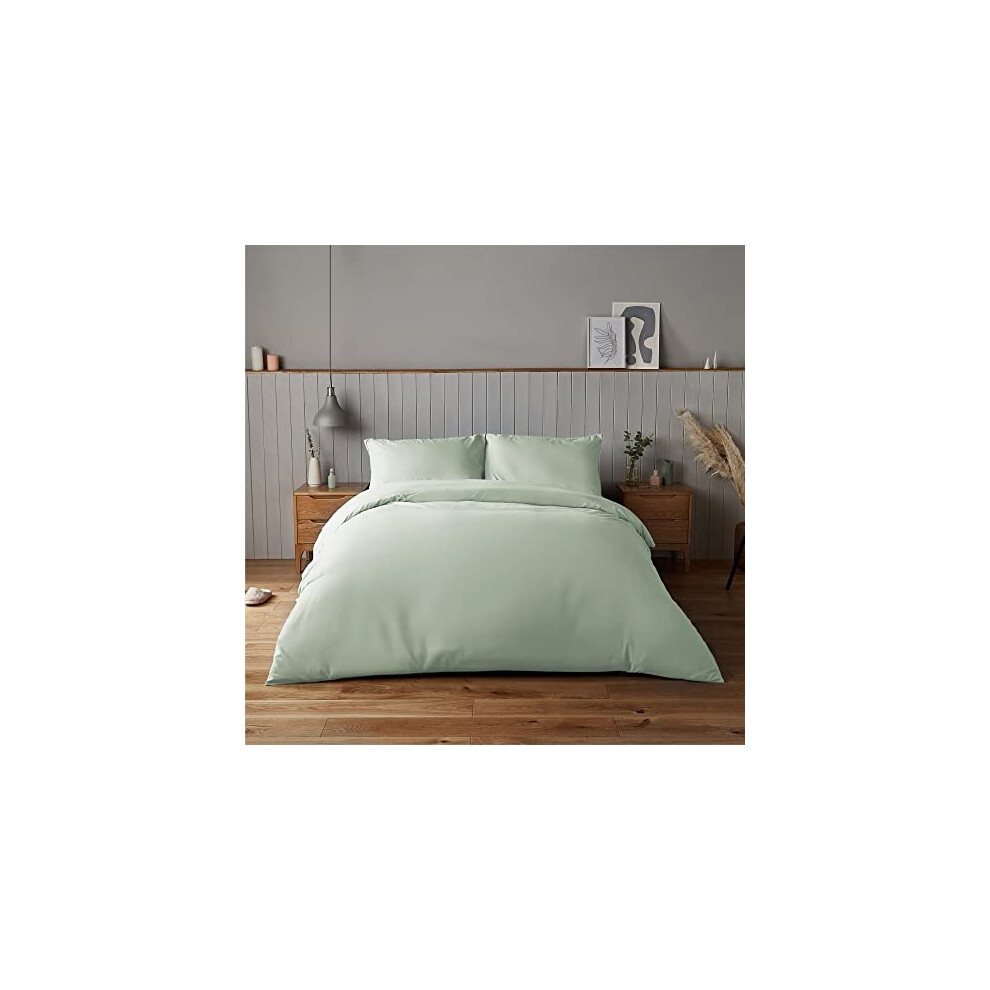 Silentnight Supersoft Collection Sage Duvet Cover Set. Super Soft and Snuggly Easy Care Duvet Cover Quilt Bedding Set - Single (135cm x 200cm) + 1