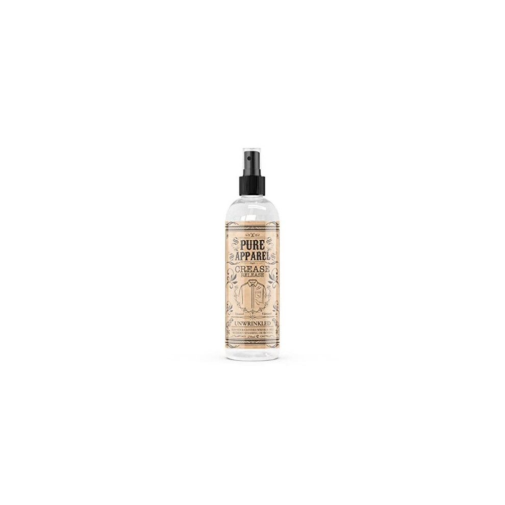 Pure Apparel Crease Release Spray-Wrinkle Remover, Odour Eliminator And Fabric Freshener | Ironing & Clothes Steamer Alternative | Fresh Cotton
