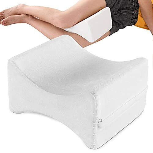 Knee Pillow - Best for Lower Leg, Back, and Knee Pain - Memory Foam Contour Leg Pillow for sleeping on side