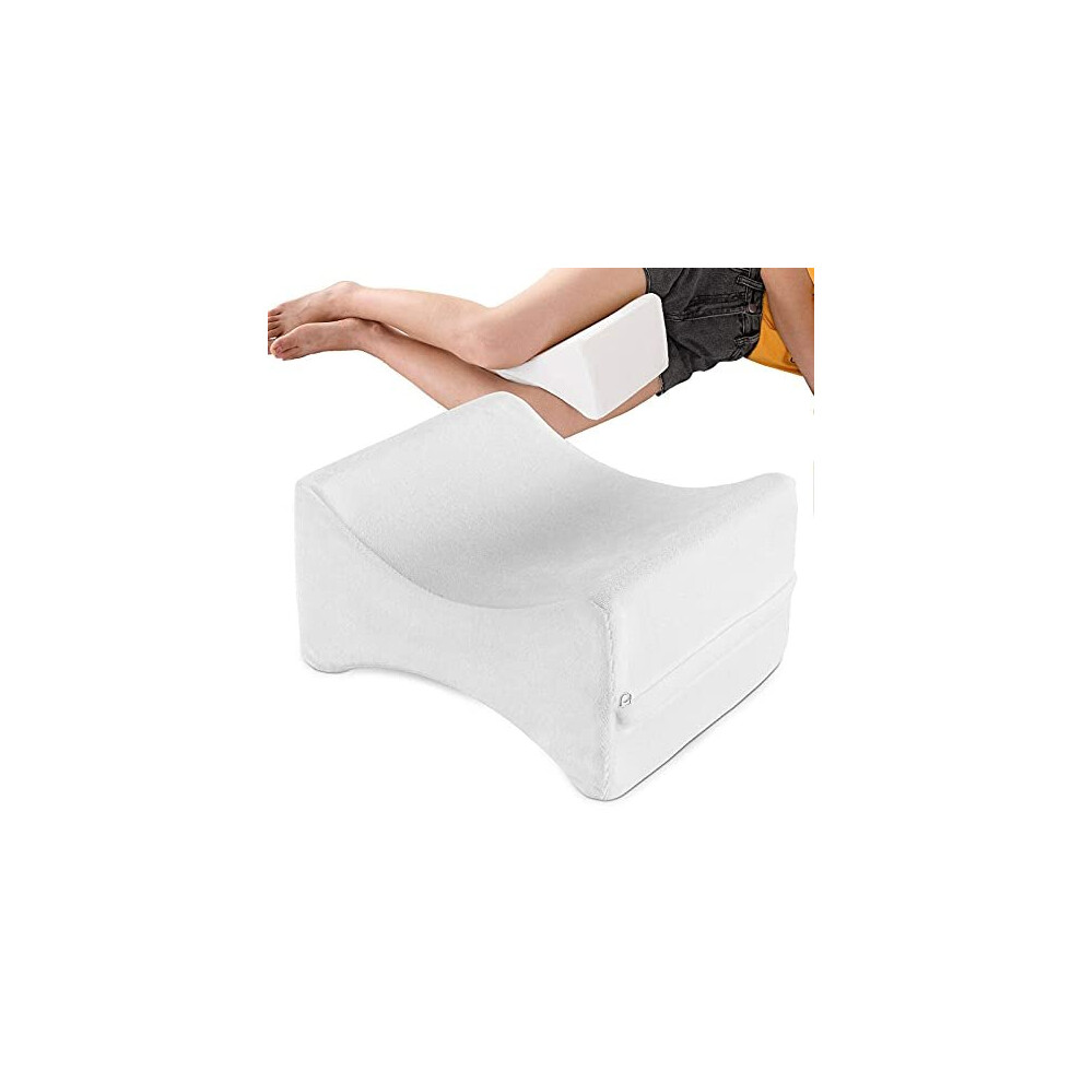 Knee Pillow - Best for Lower Leg, Back, and Knee Pain - Memory Foam Contour Leg Pillow for sleeping on side