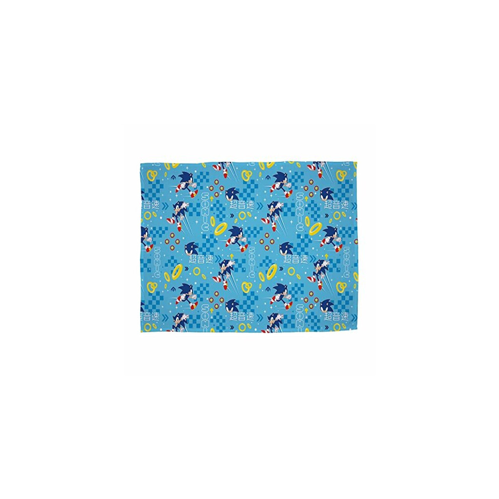 Sonic The Hedgehog Official Geo Design Fleece Throw | Super Soft Blanket Perfect For Any Bedroom