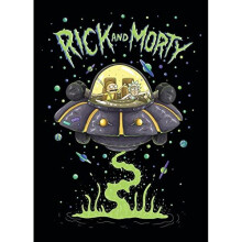 Rick and Morty Fleece Blanket - UFO Space Cruiser Design - Bed Throw Super Soft Blanket - 100 x 150cm