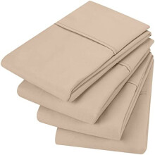 Utopia Bedding 4 Pack Pillowcases - Soft Brushed Microfiber Pillow cases (50 X 75 cm, Beige, Standard Size Pack of 4)