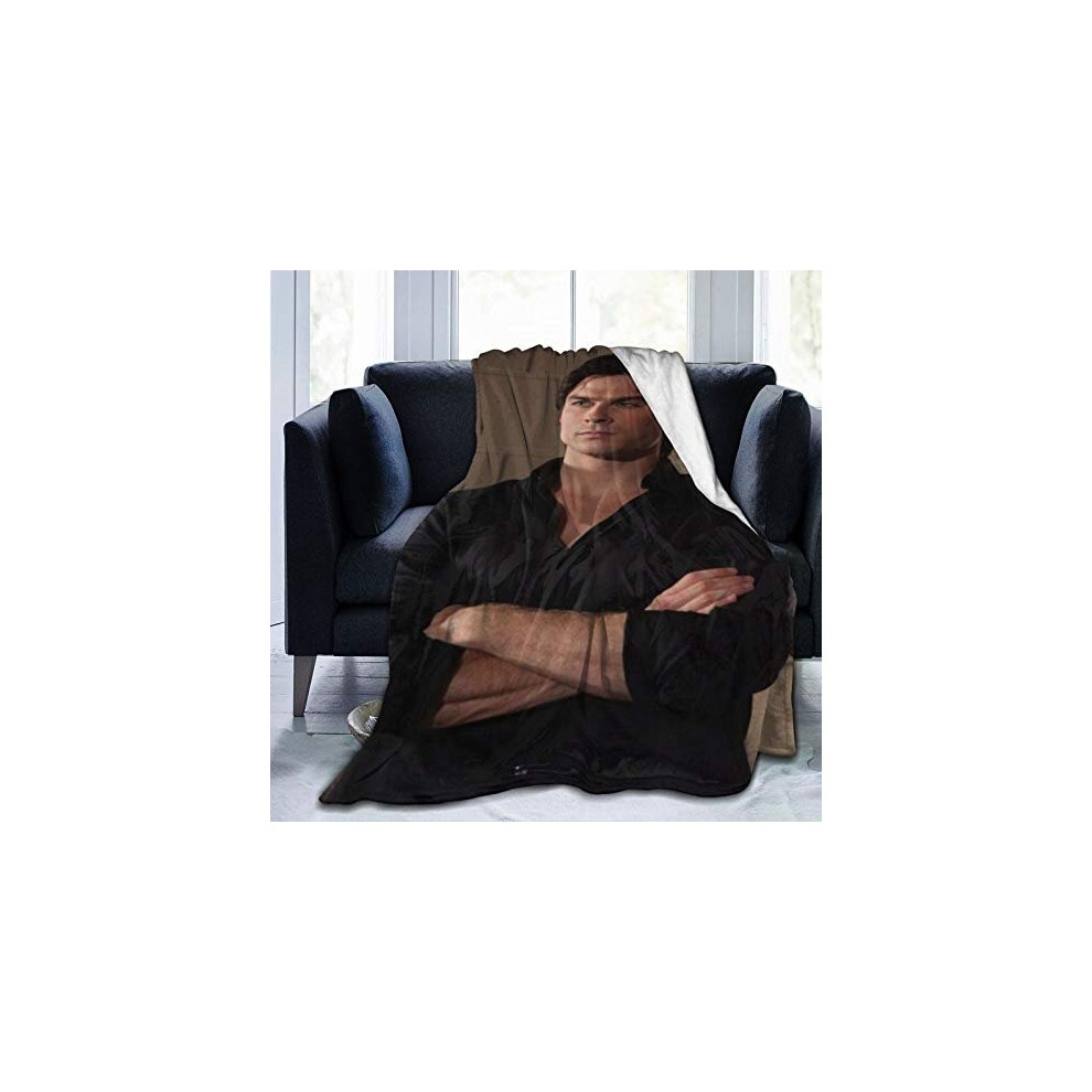 Ian Somerhalder Background the Vampire Diaries Tumblr. Blanket for Couch Sofa or Bed Throw Size, Soft Fuzzy Plush Blanket, Luxury Flannel Lap Blanket,