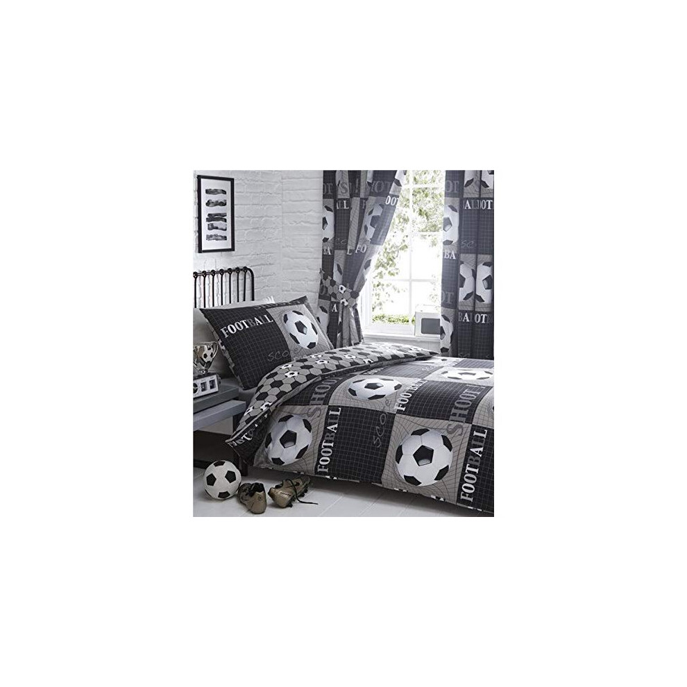 Homemaker 3D Football bedding black single duvet set quilt cover & pillow case