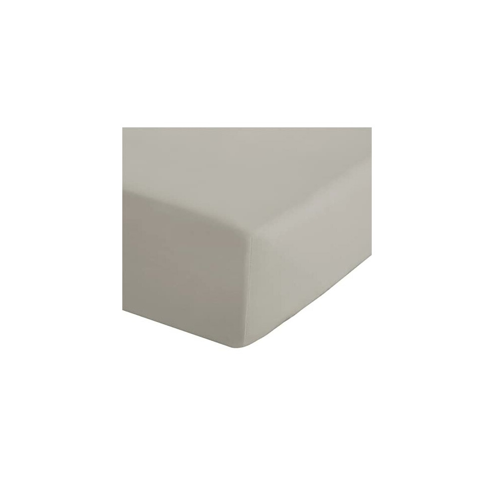 Catherine Lansfield Easy Iron Percale King Extra Deep Fitted Sheet Natural