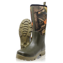 (11UK EU45) Dirt Boot Neoprene lined Gamekeeper Wellington Muck Field Boots Green/Camo Wellies