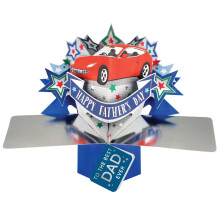 Happy Father's Day To The Best Dad Ever Red Car Pop Up Card 3D Greeting Cards