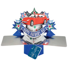 Happy Father's Day To The One I Love Red Car Pop Up Card 3D Greeting Cards