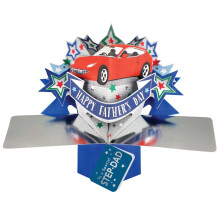 Happy Father's Day To A Special Step-Dad Red Car Pop Up Card 3D Greeting Cards