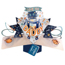 To Someone Special Robot Daddy Pop Up Card Father's Day, Birthday, Any Occasion