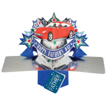 Happy Father's Day To A Wonderful Father Red Car Pop Up Card 3D Greeting Cards