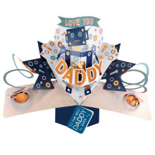 The Best Daddy Ever Robot Daddy Pop Up Card Father's Day, Birthday, Any Occasion