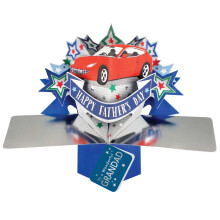 Happy Father's Day To A Wonderful Grandad Red Car Pop Up Card 3D Greeting Cards
